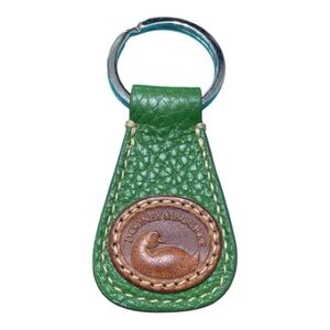 Dooney & Bourke Green and Brown Leather key chain.